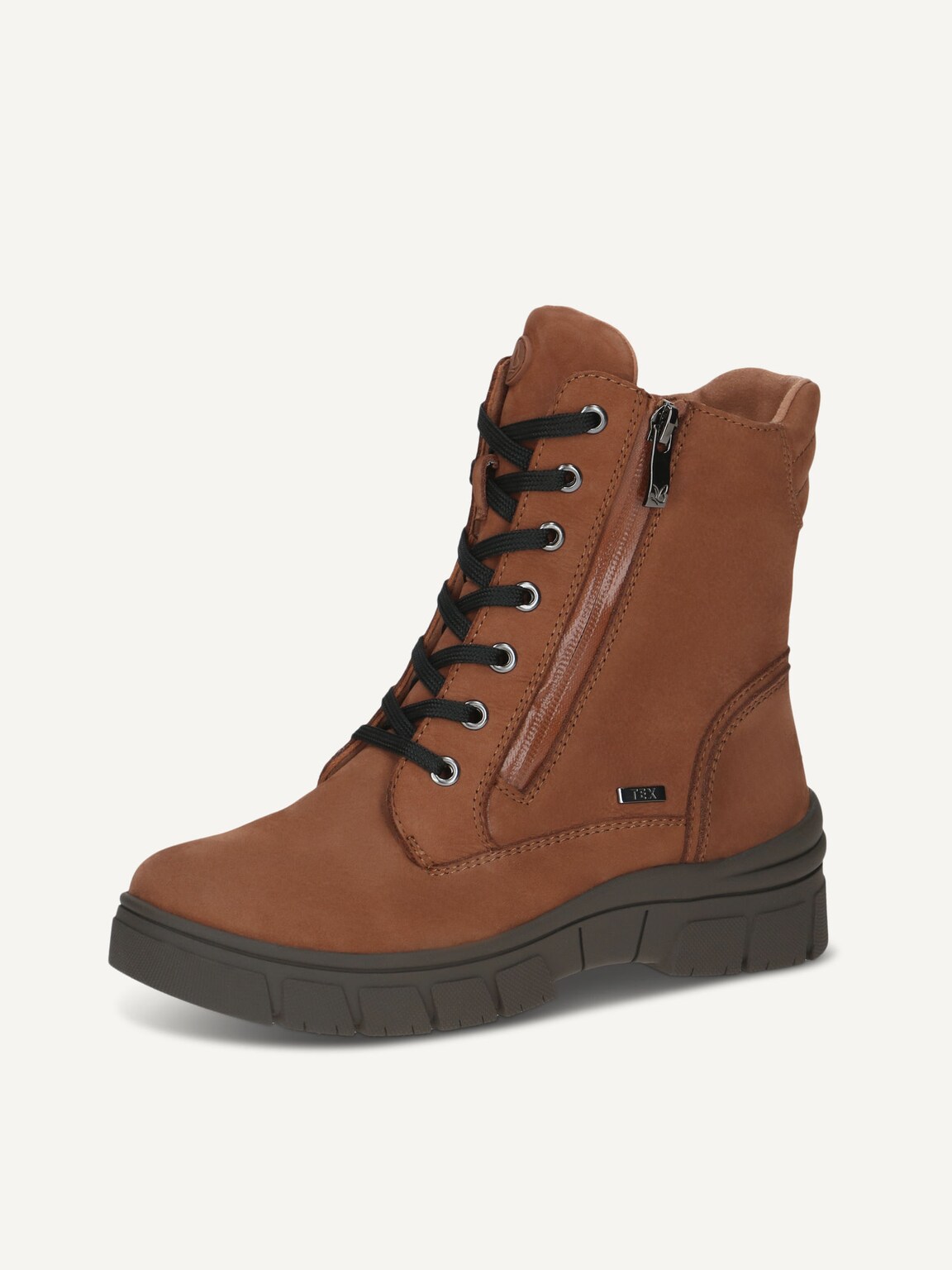 Caprice, Leather Bootie - brown warm lining COGNAC NUBUC, image 1 of 5