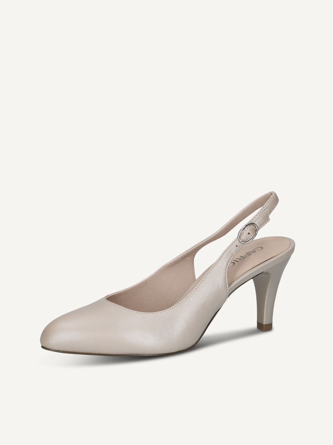Caprice, Leather sling pumps - grey STONE PERLATO, image 1 of 5