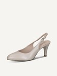 Not selected, Caprice, Leather sling pumps - grey STONE PERLATO