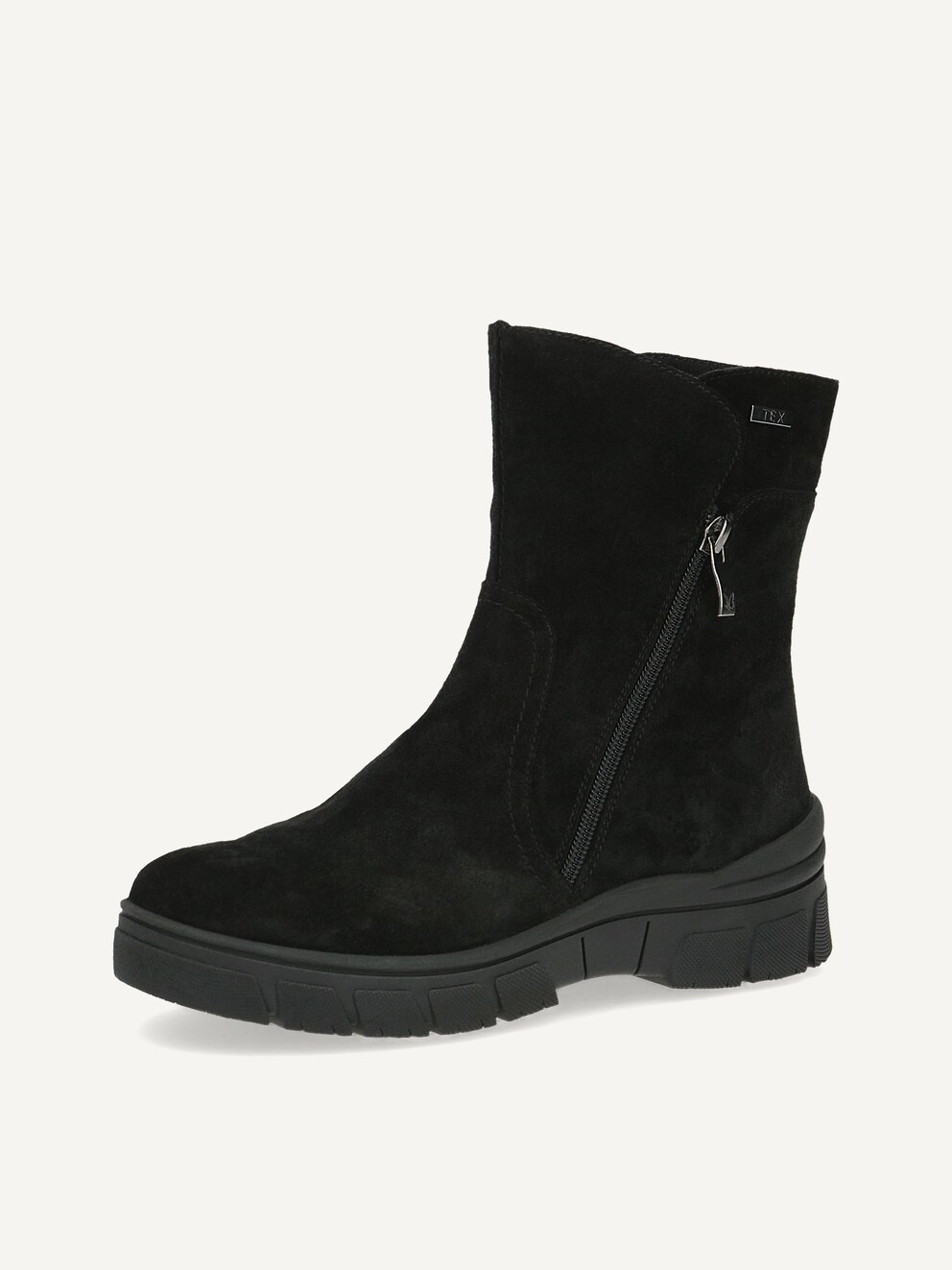 Caprice, Leather Bootie - black warm lining BLACK SUEDE, image 1 of 6