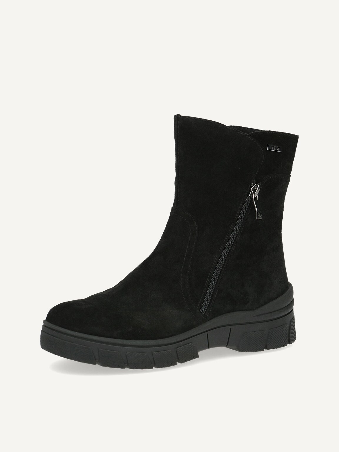 Caprice, Leather Bootie - black warm lining BLACK SUEDE, image 1 of 6