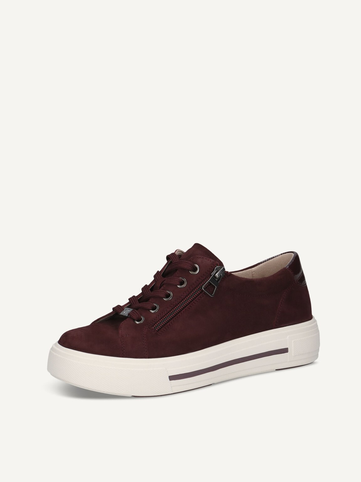 Caprice, Leather Sneaker - red BORDEAUX SUEDE, image 1 of 6