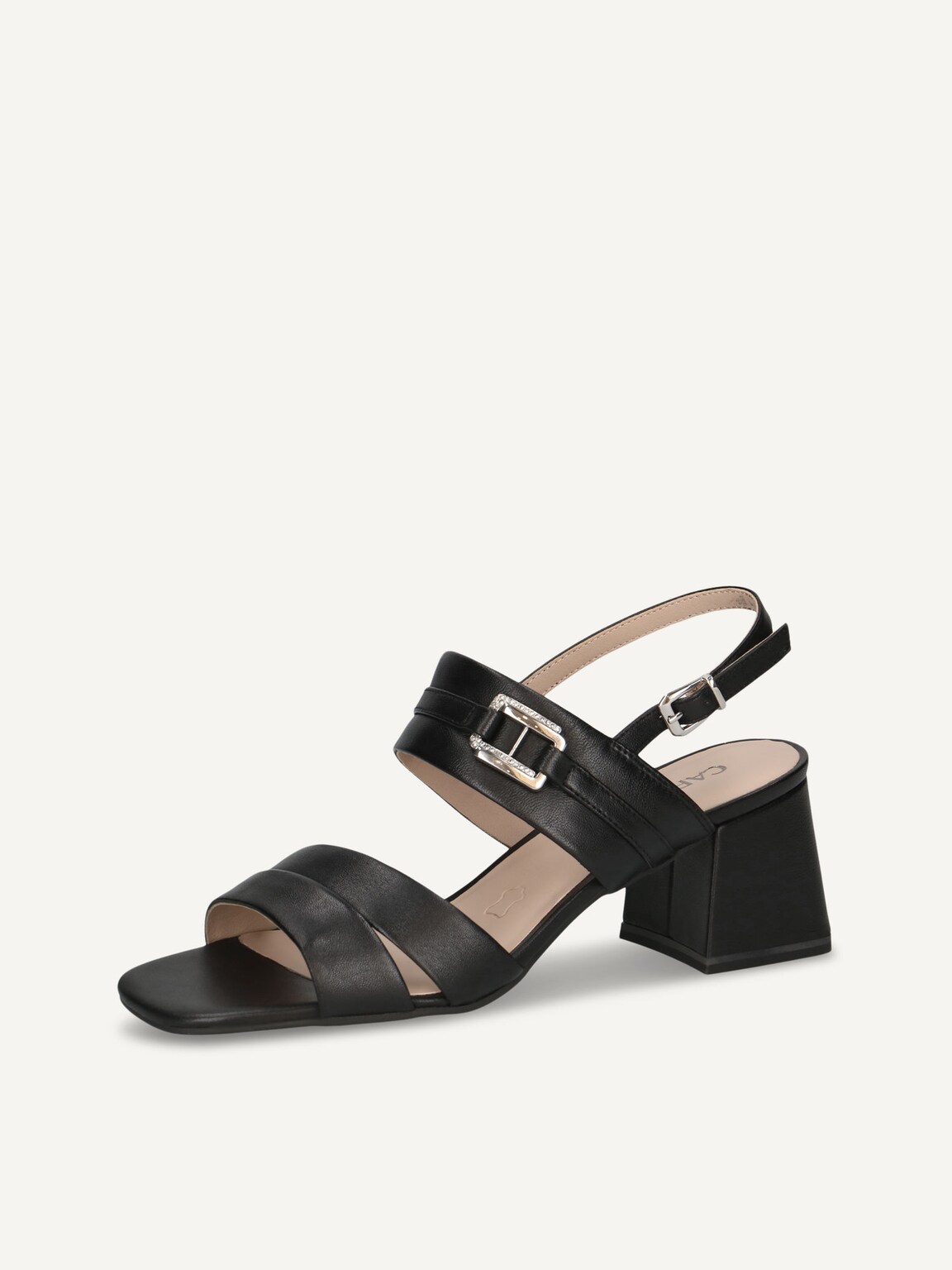 Caprice, Leather Heeled sandal - black BLACK NAPPA, image 1 of 5
