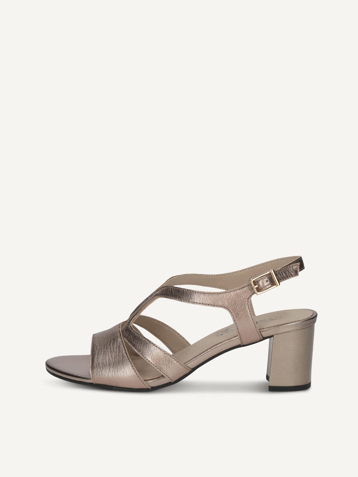 Caprice, Leather Heeled sandal - metallic BROWN METALLIC, image 2 of 5