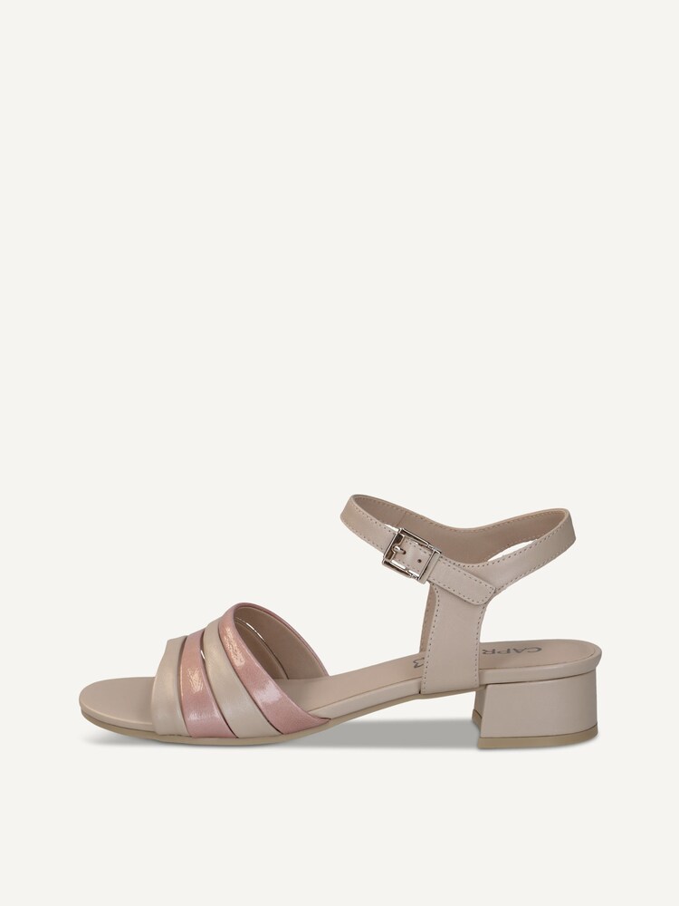 Caprice, Leather Heeled sandal - beige BEIGE/PINK, image 3 of 6