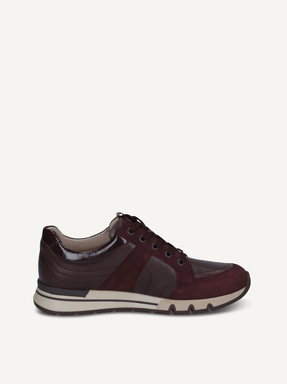 Caprice, Basket en cuir - rouge BORDEAUX COMB, image 4 sur 6