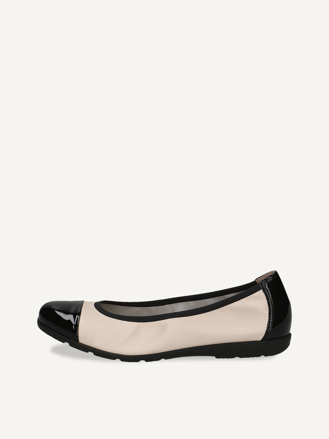 Caprice, Leather Ballerina - beige CREAM/BLACK, image 2 of 5