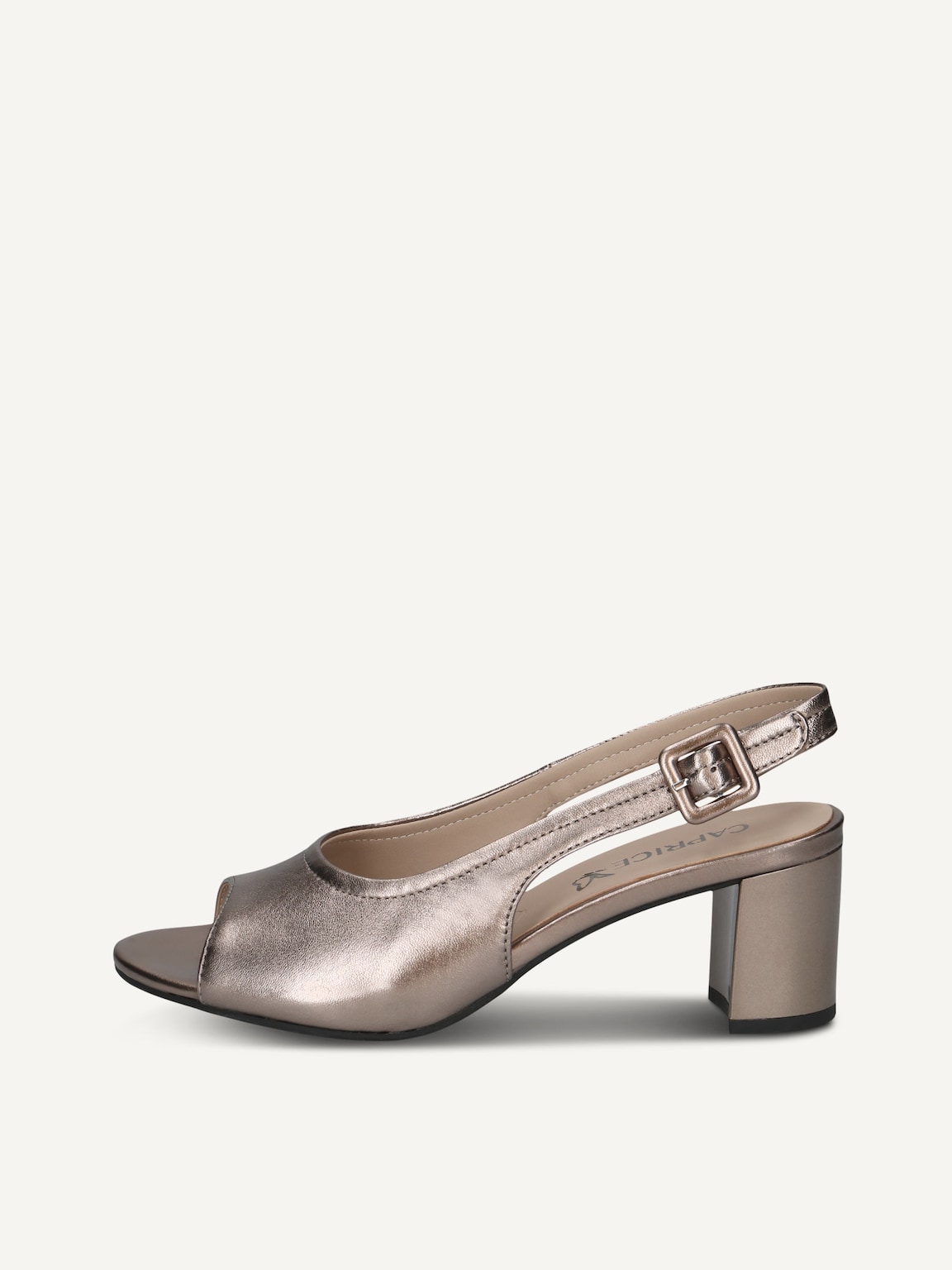 Caprice, Leather Heeled sandal - metallic BROWN METALLIC, image 2 of 5