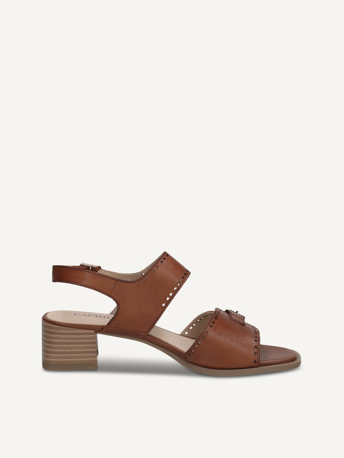 Caprice, Leather Heeled sandal - brown COGNAC NAPPA, image 4 of 6