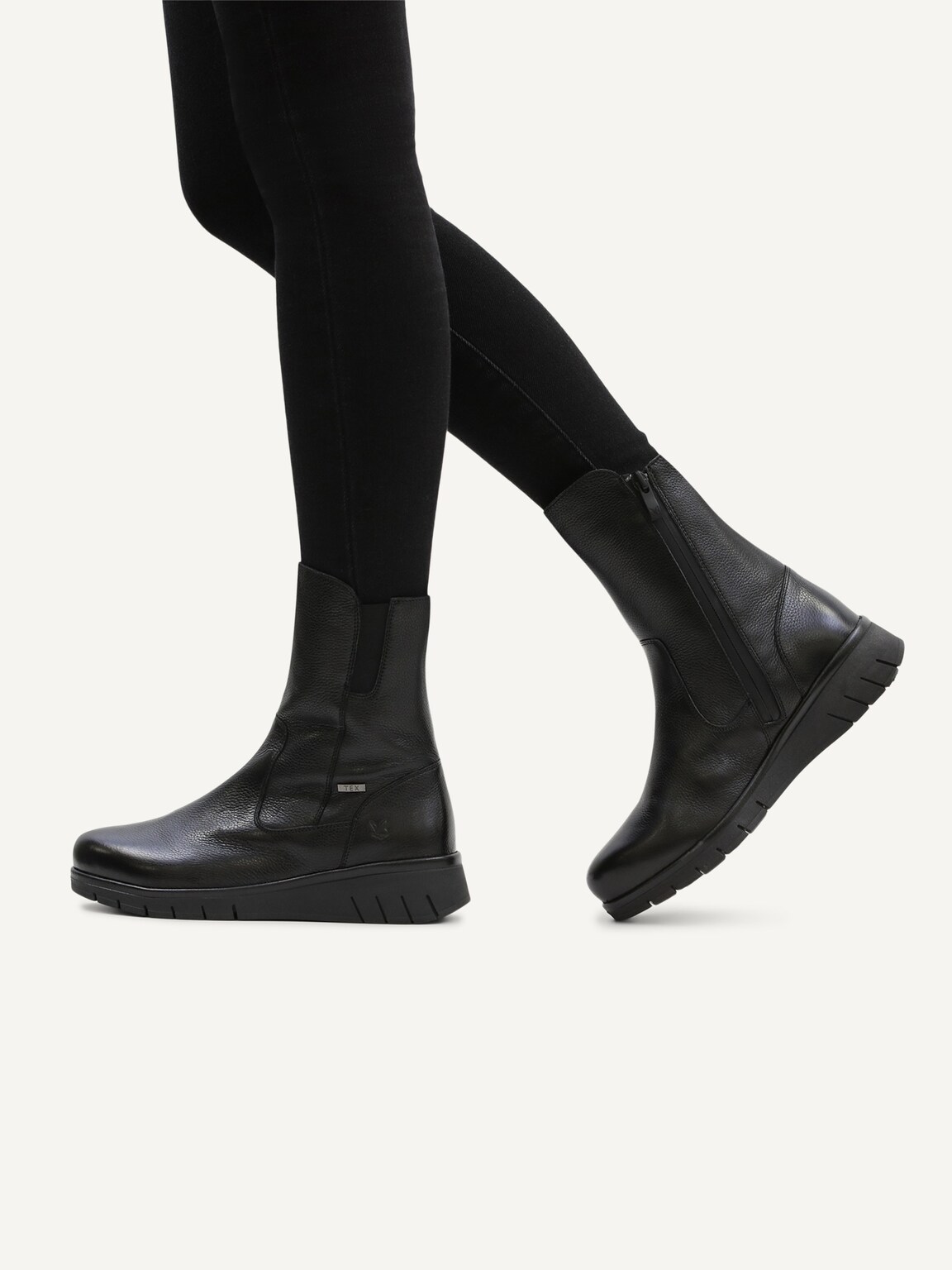 Caprice, Leather Bootie - black warm lining BLACK NAPPA, image 2 of 6