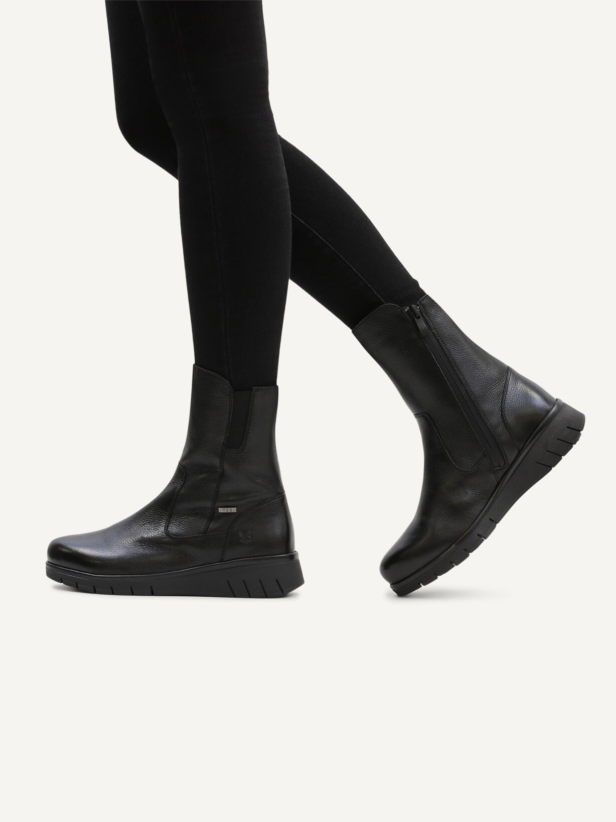 Caprice, Bottine en cuir - noir doublure chaude BLACK NAPPA, image 2 sur 6