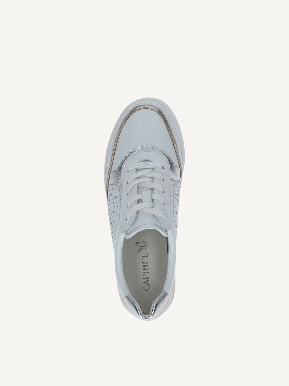 Caprice, Leather Sneaker - white WHITE/SILVER, image 6 of 6
