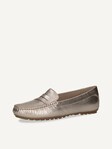 Not selected, Caprice, Leather Moccasin - metallic PLATIN METAL.