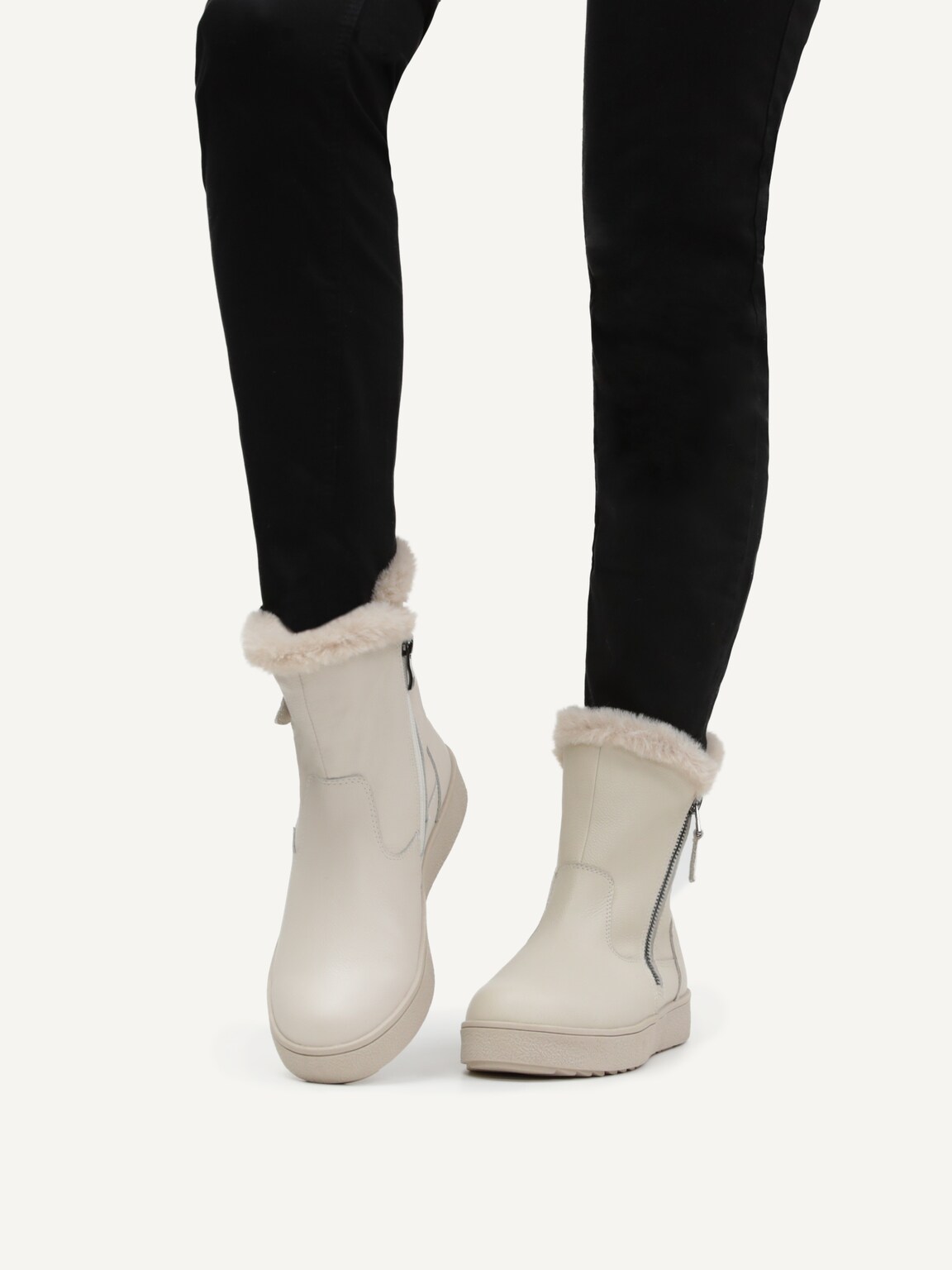 Caprice, Leather Bootie - beige warm lining CREAM NAPPA, image 2 of 6