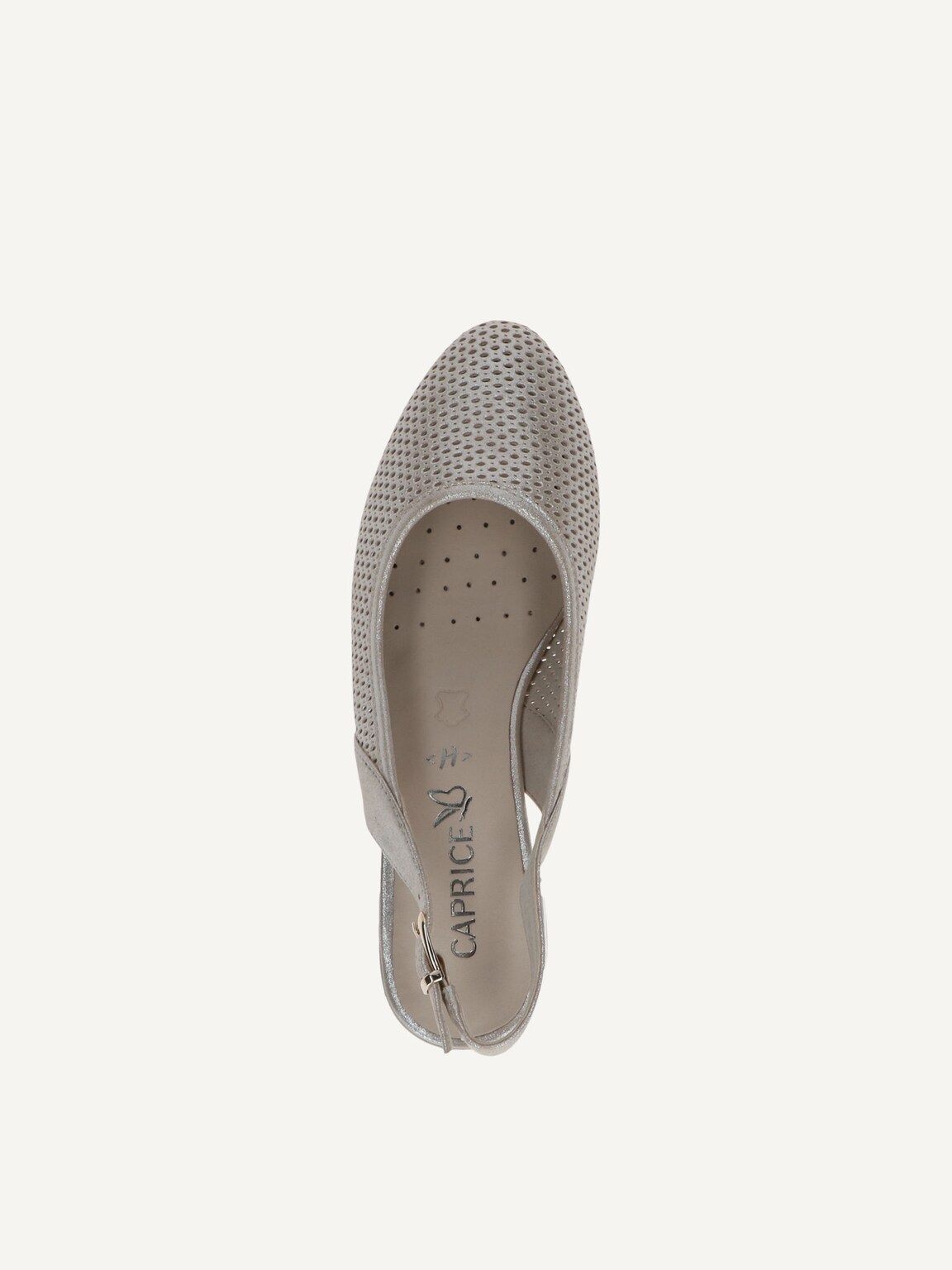 Caprice, Leather sling pumps - brown TAUPE METALLIC, image 4 of 4
