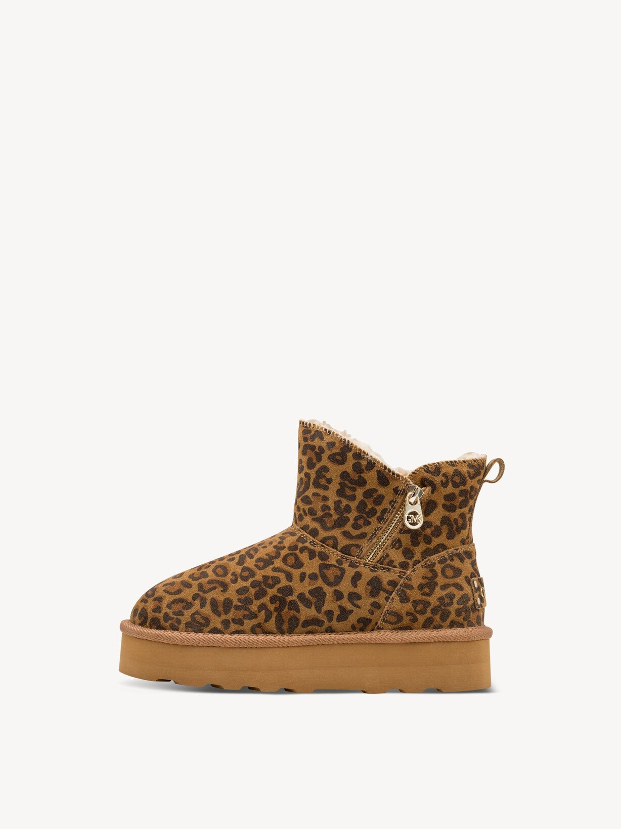 Marco Tozzi, Leather Bootie - brown warm lining LEO COGNAC, image 2 of 6