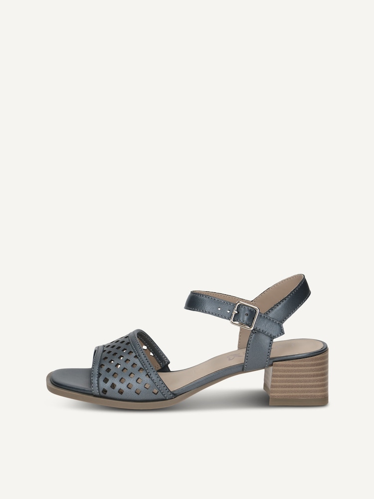 Caprice, Leather Heeled sandal - blue BLUE PERLATO, image 3 of 6