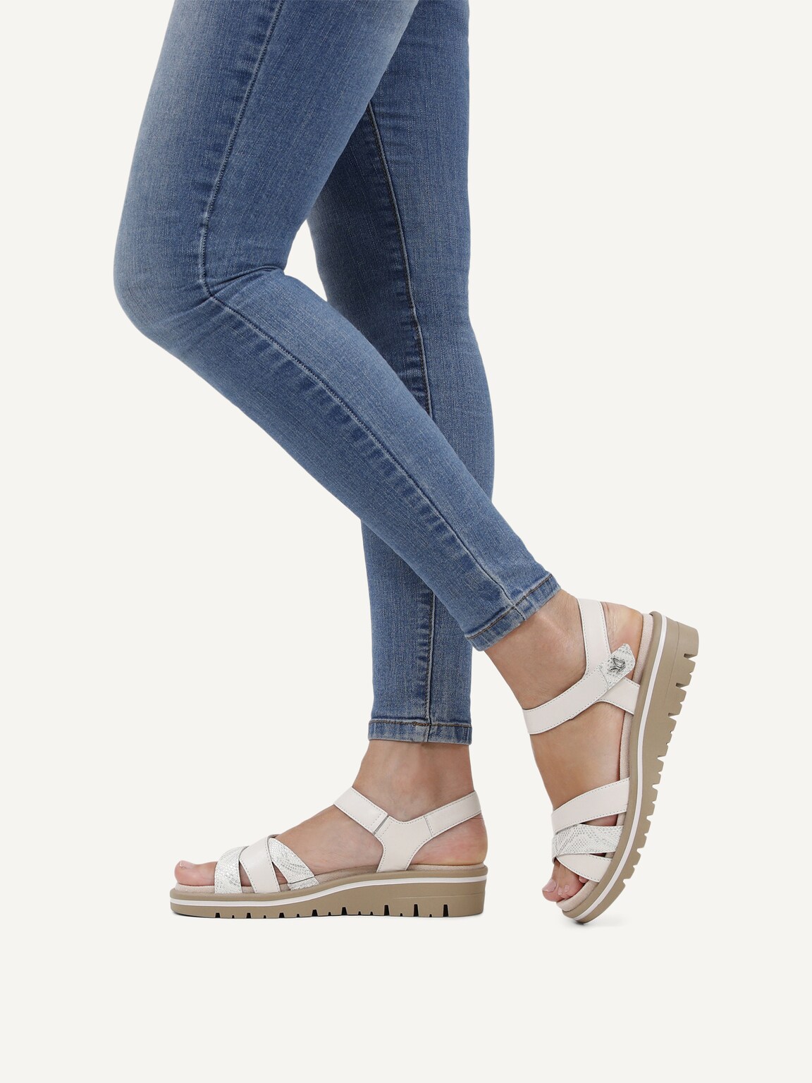 Caprice, Leather Sandal - white OFFWHITE COMB, image 2 of 6