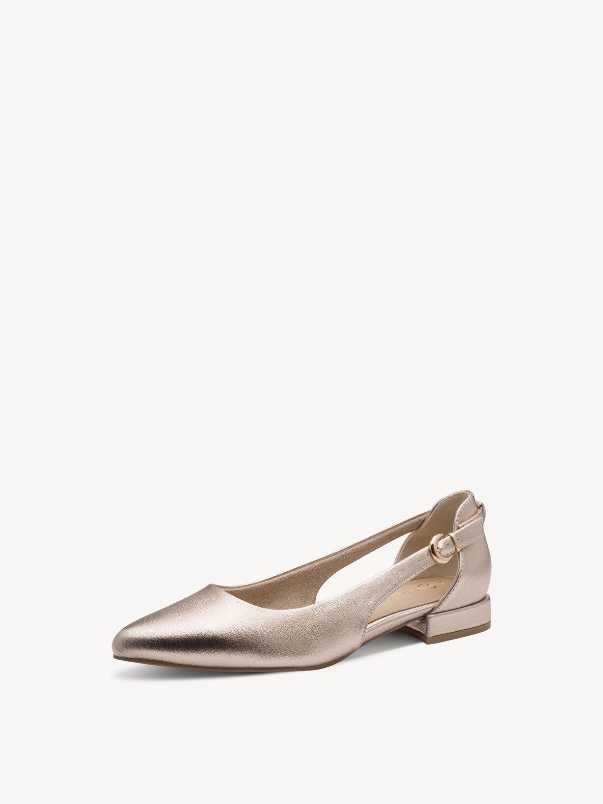 Marco Tozzi, Ballerina - metallic PLATINUM, afbeelding 1 van 6