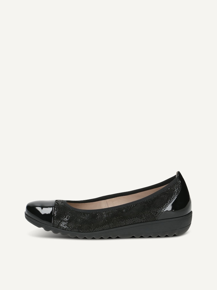 Caprice, Ballerine en cuir - noir BLACK COMB