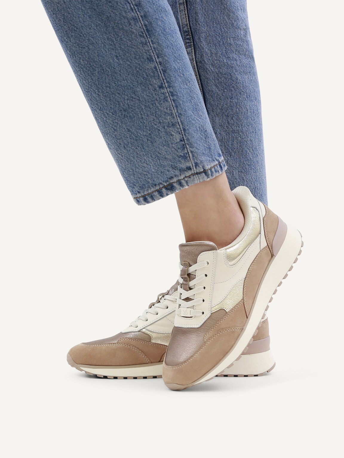 Caprice, Leather Sneaker - beige SAND COMB, image 2 of 6