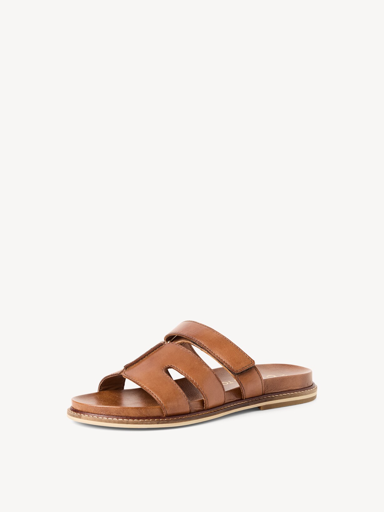 Marco Tozzi, Leather Mule - brown COGNAC, image 1 of 6