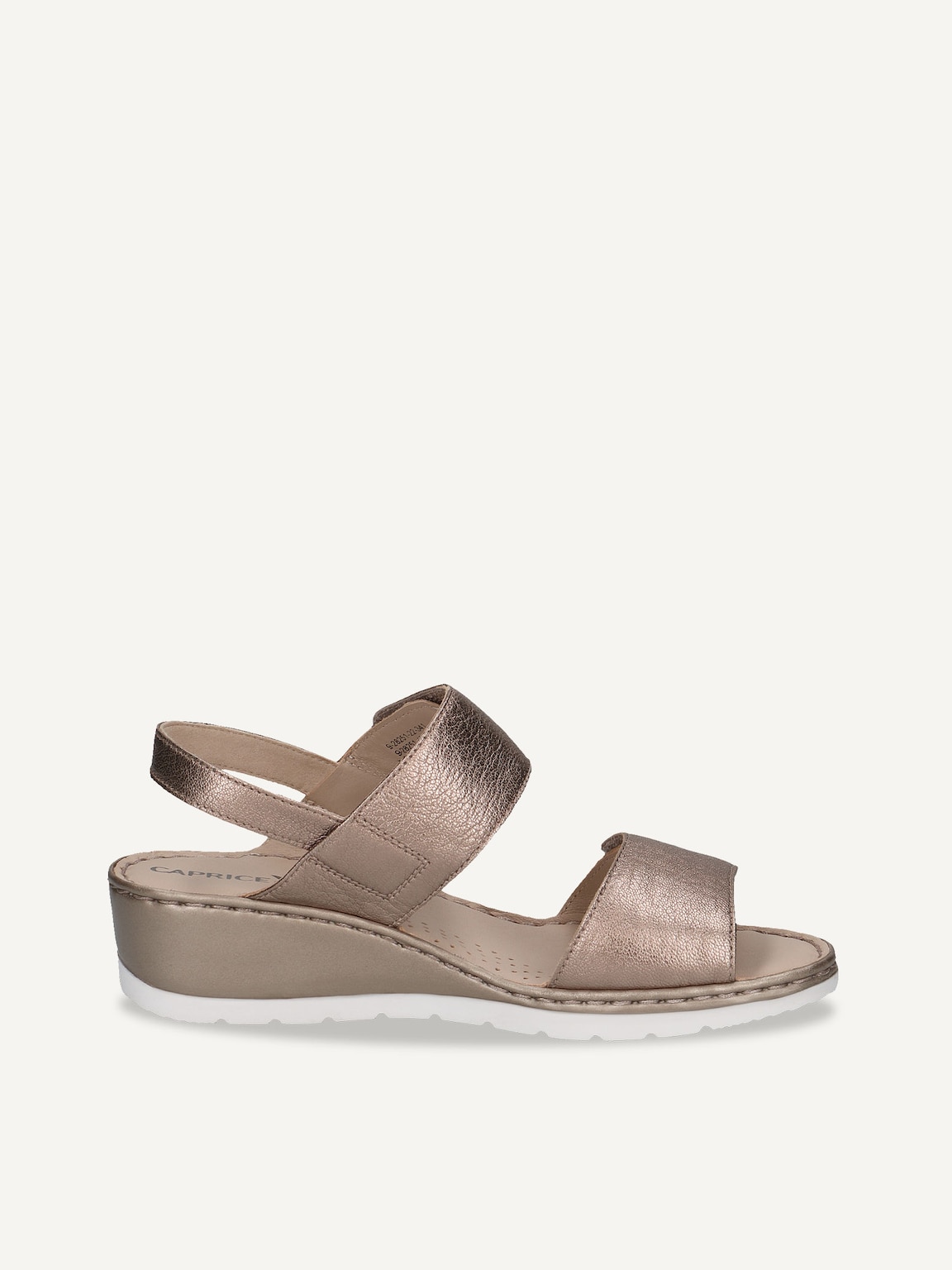 Caprice, Leather Heeled sandal - brown TAUPE METALLIC, image 4 of 6