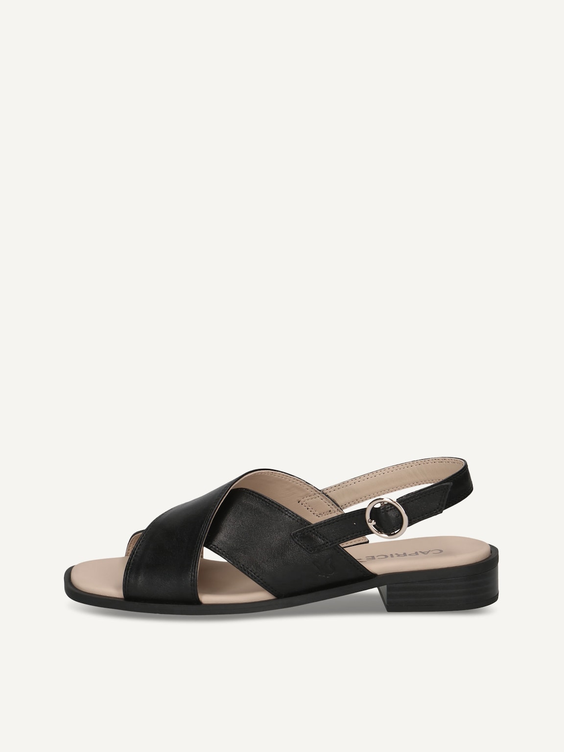Caprice, Leather Heeled sandal - brown BLACK NAPPA, image 2 of 5