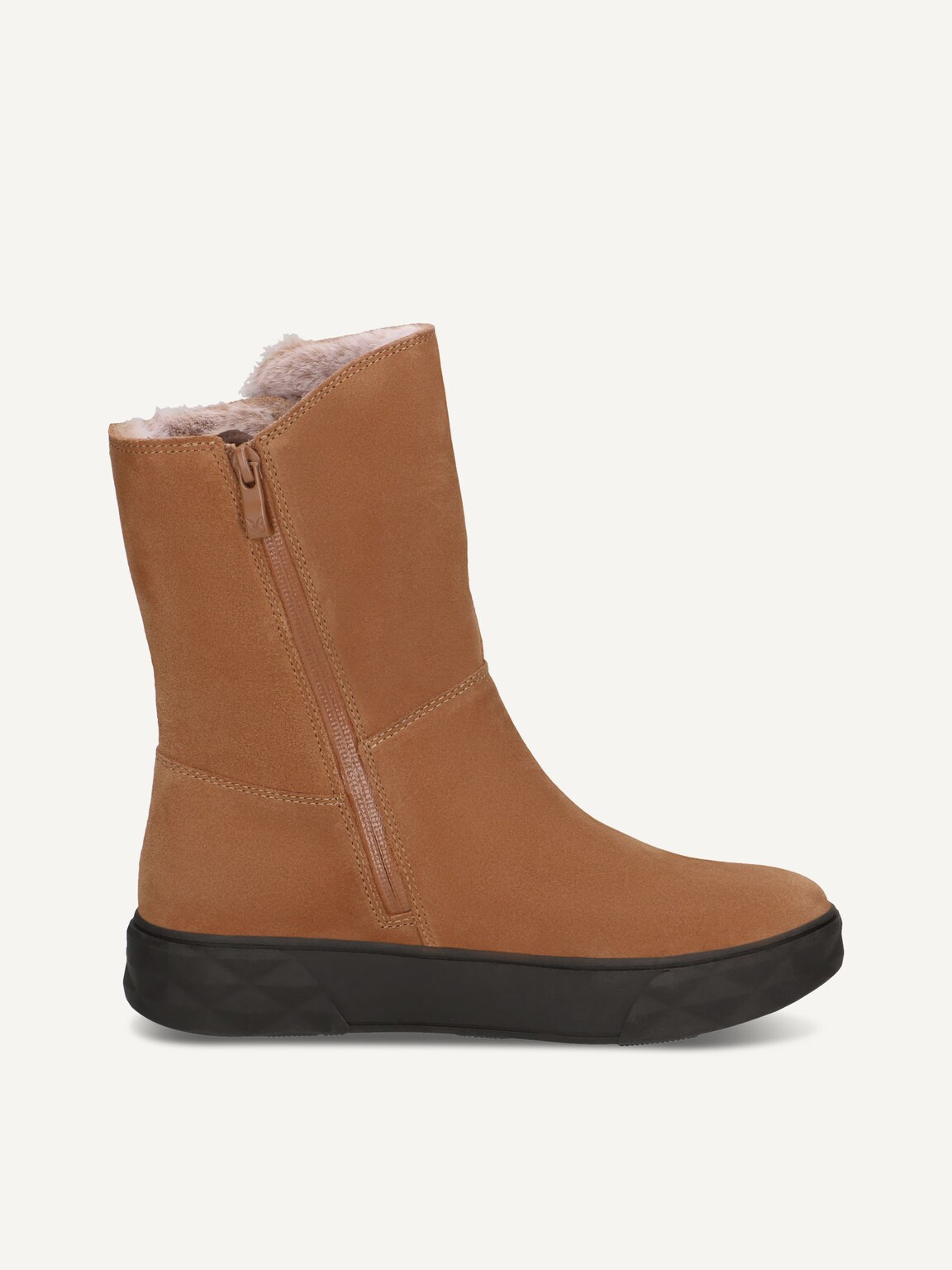 Caprice, Leather Bootie - brown warm lining COGNAC SUEDE, image 3 of 5