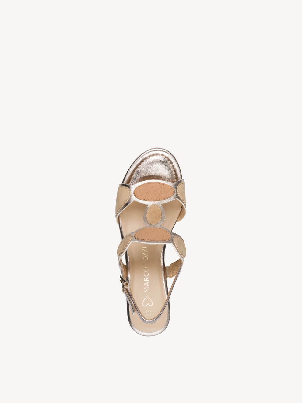 Marco Tozzi, Heeled sandal - metallic PLATINUM COMB, image 6 of 7