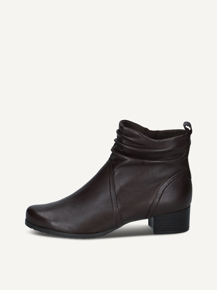 Caprice, Leather Bootie - brown DK BROWN NAPPA