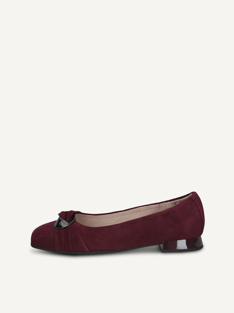 Caprice, Leather Ballerina - red BORDEAUX SUEDE, image 3 of 6