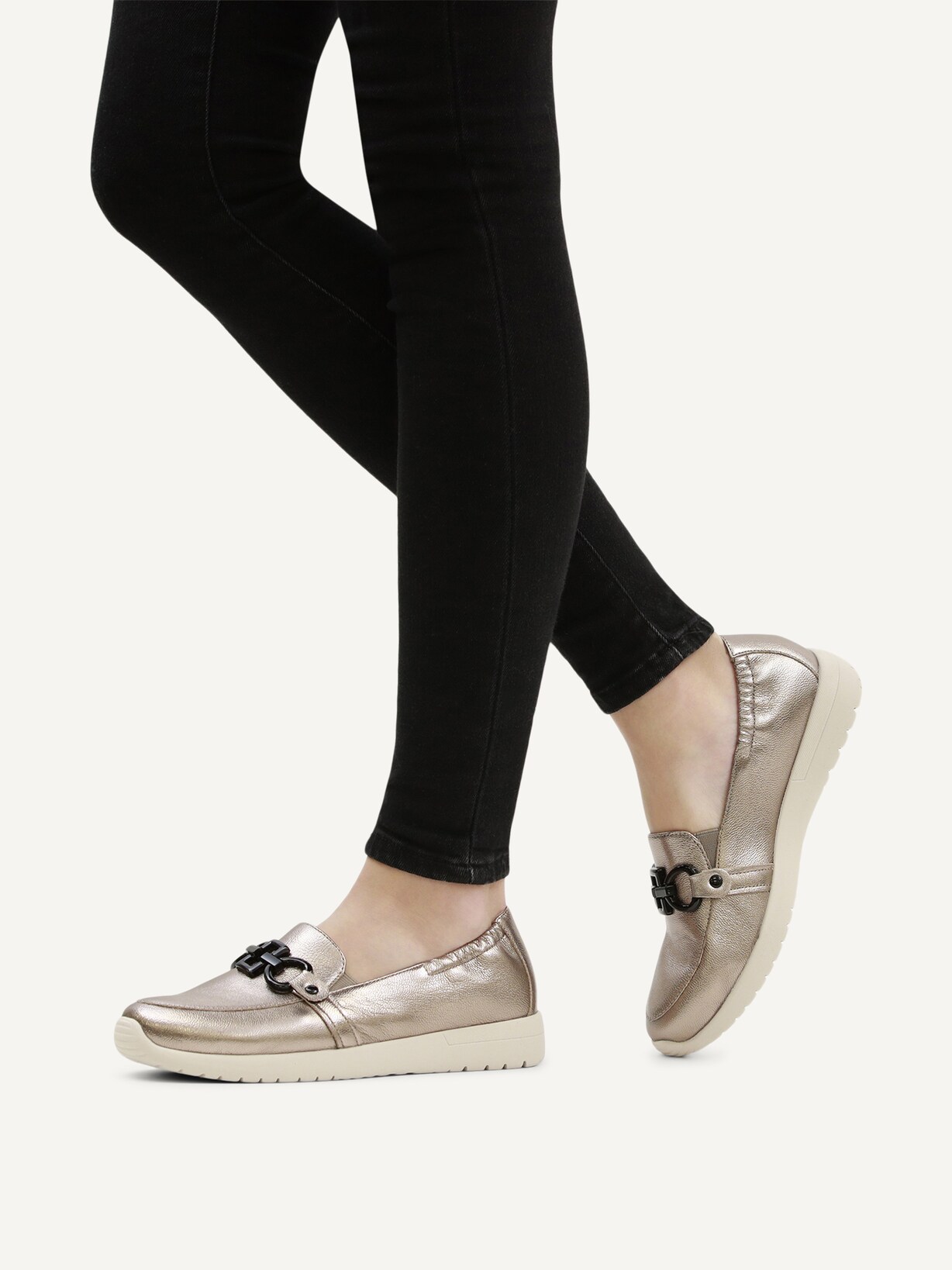 Caprice, Slipper en cuir - marron TAUPE METALLIC, image 2 sur 6