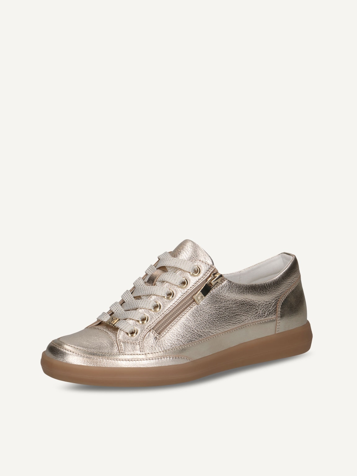 Caprice, Leather Sneaker - metallic PLATIN METAL., image 1 of 6