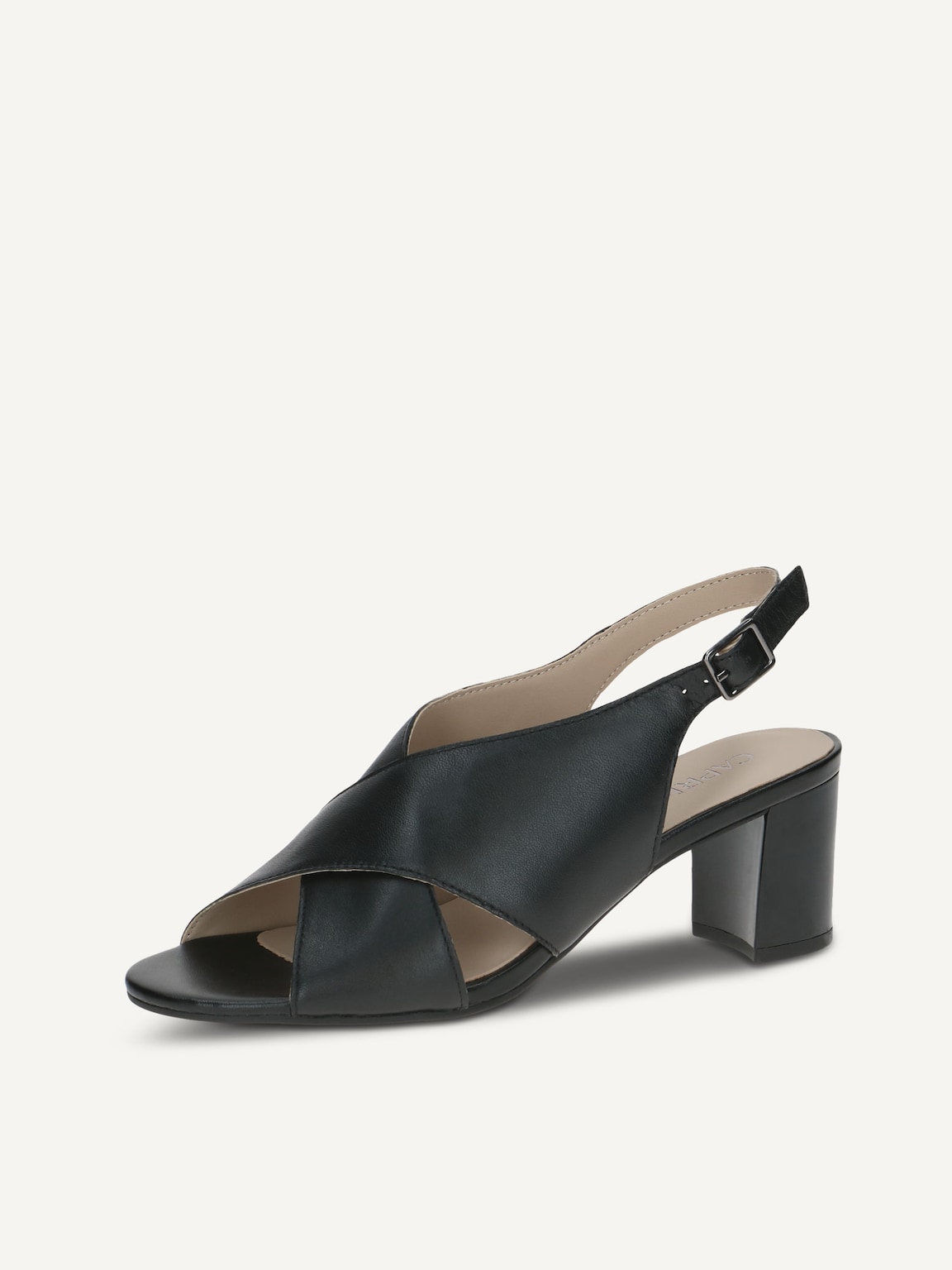 Caprice, Leather Heeled sandal - black BLACK NAPPA, image 1 of 5