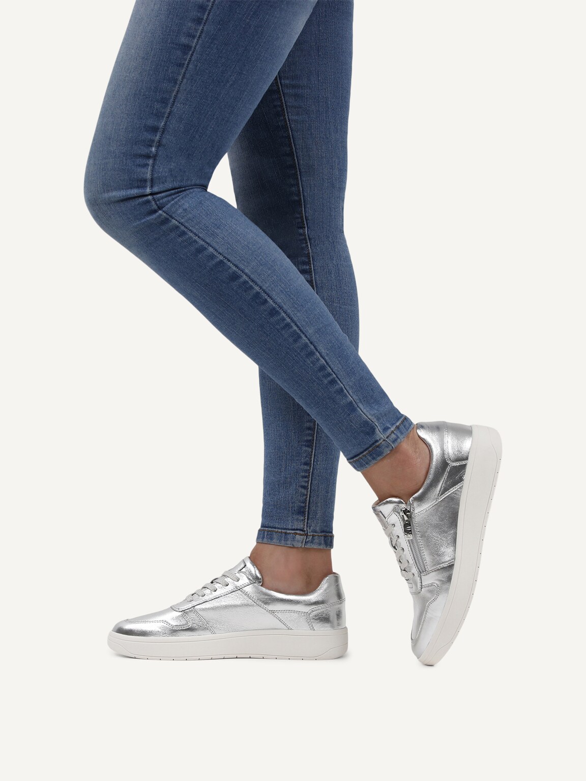 Caprice, Leather Sneaker - silver SILVER, image 2 of 6