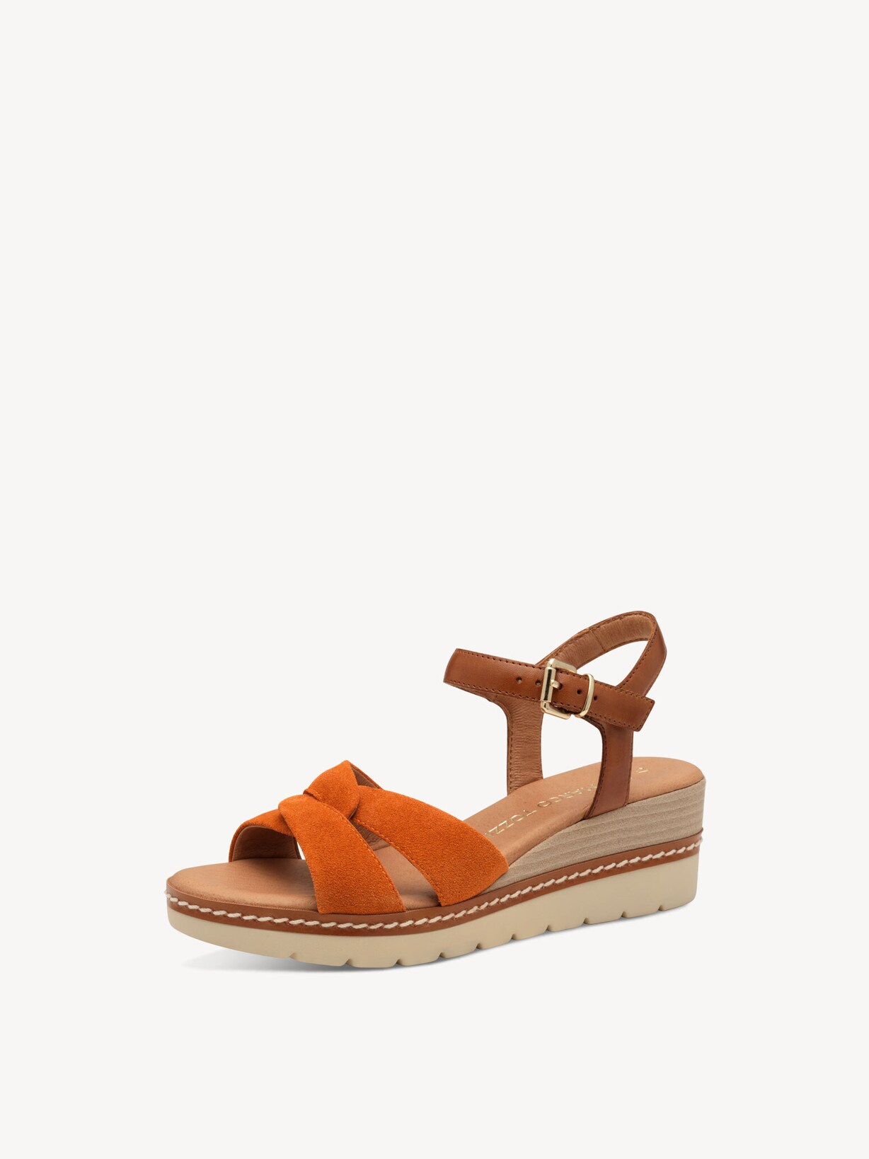Marco Tozzi, Sandale en cuir - orange MANGO COMB, image 1 sur 6