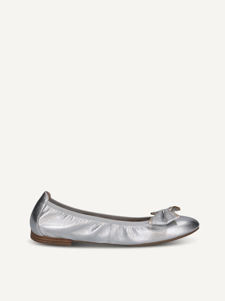 Caprice, Ballerine en cuir - métallique SILVER METAL., image 3 sur 5