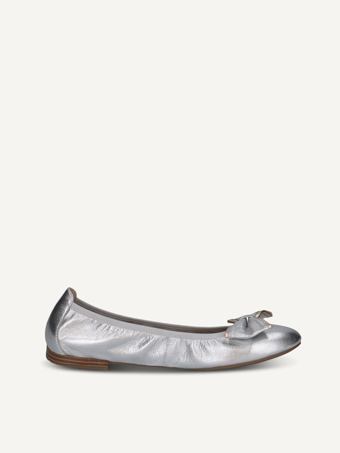 Caprice, Leather Ballerina - metallic SILVER METAL., image 3 of 5