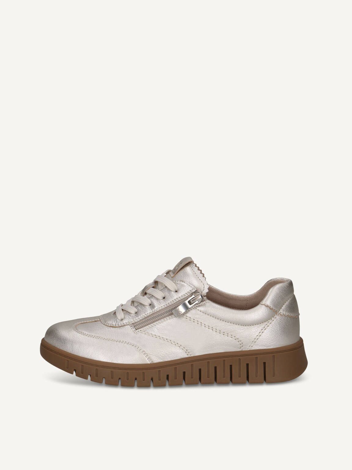 Caprice, Leather Sneaker - metallic PLATIN METAL., image 2 of 5