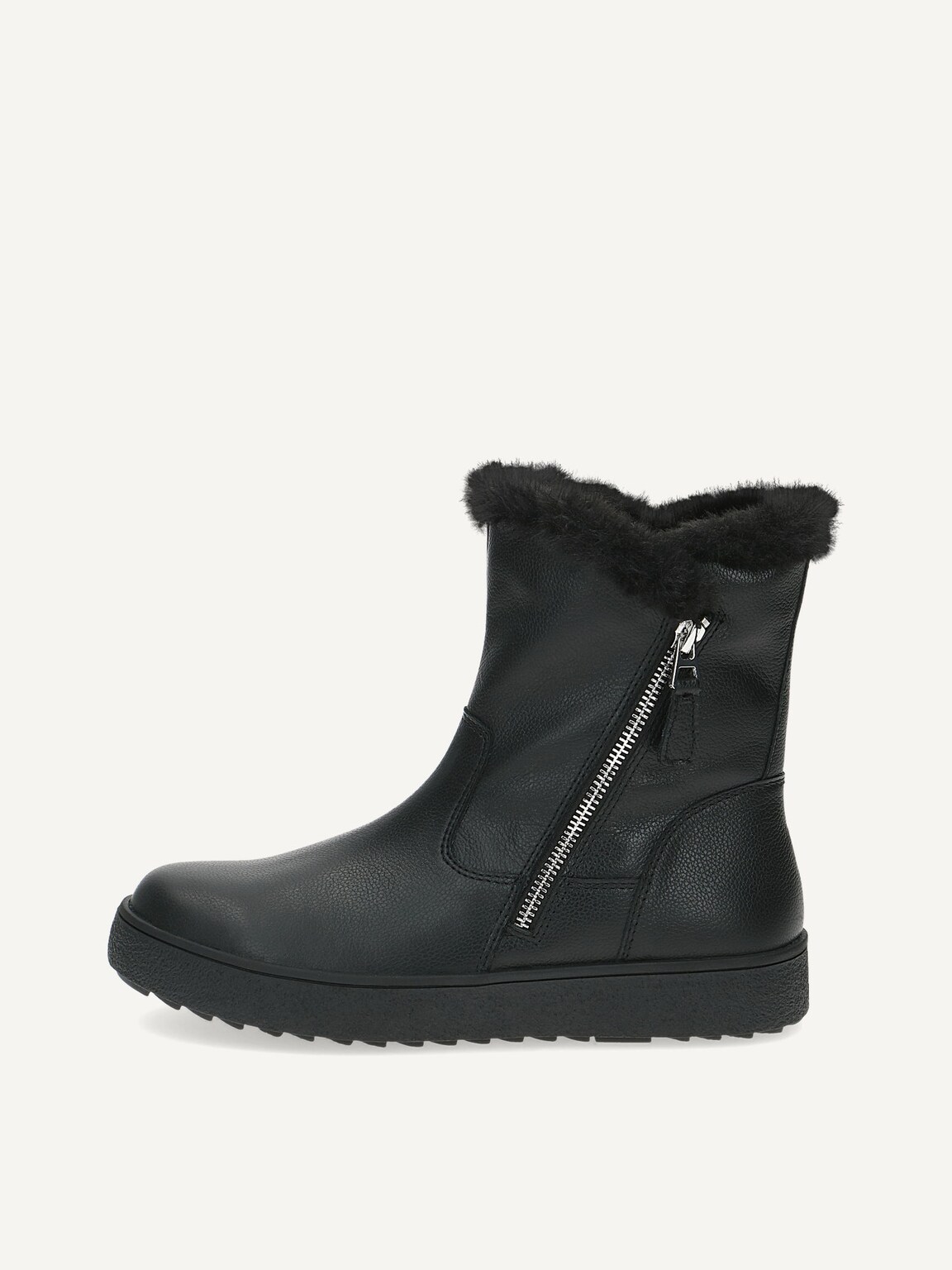 Caprice, Leather Bootie - black warm lining BLACK NAPPA, image 2 of 5