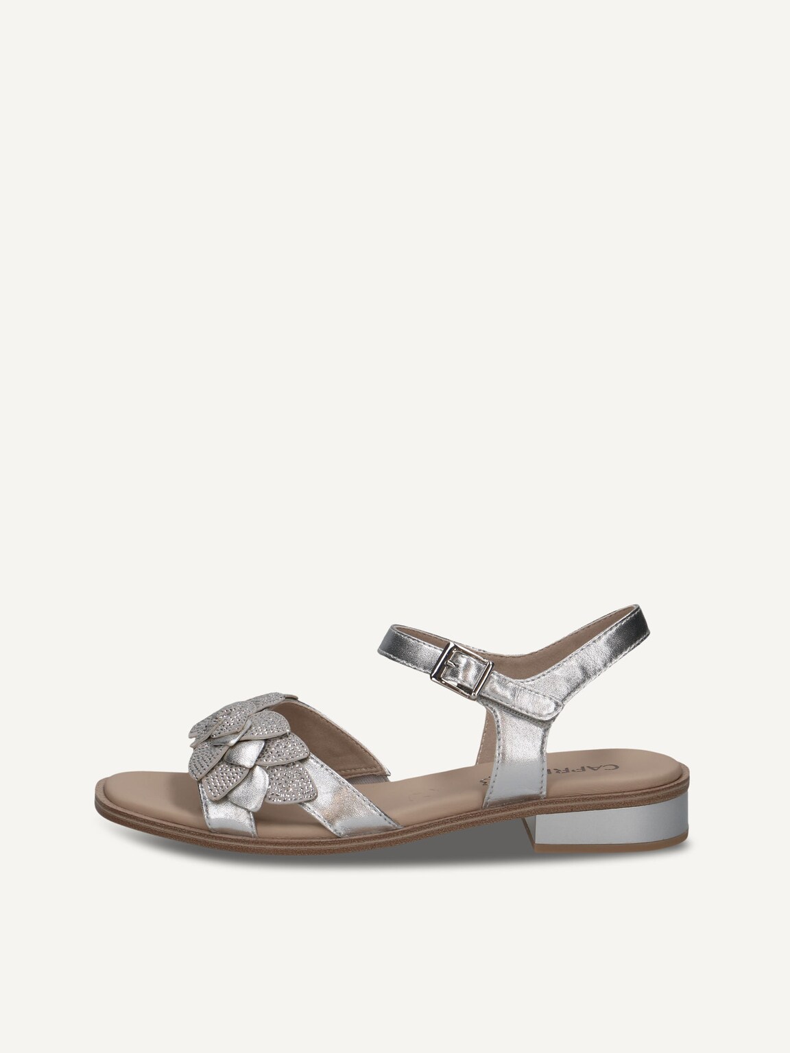 Caprice, Leather Heeled sandal - metallic SILVER COMB, image 2 of 5