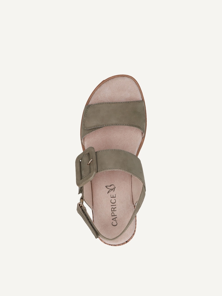 Caprice, Sandale à talon en cuir - khaki OLIVE NUBUC, image 5 sur 6