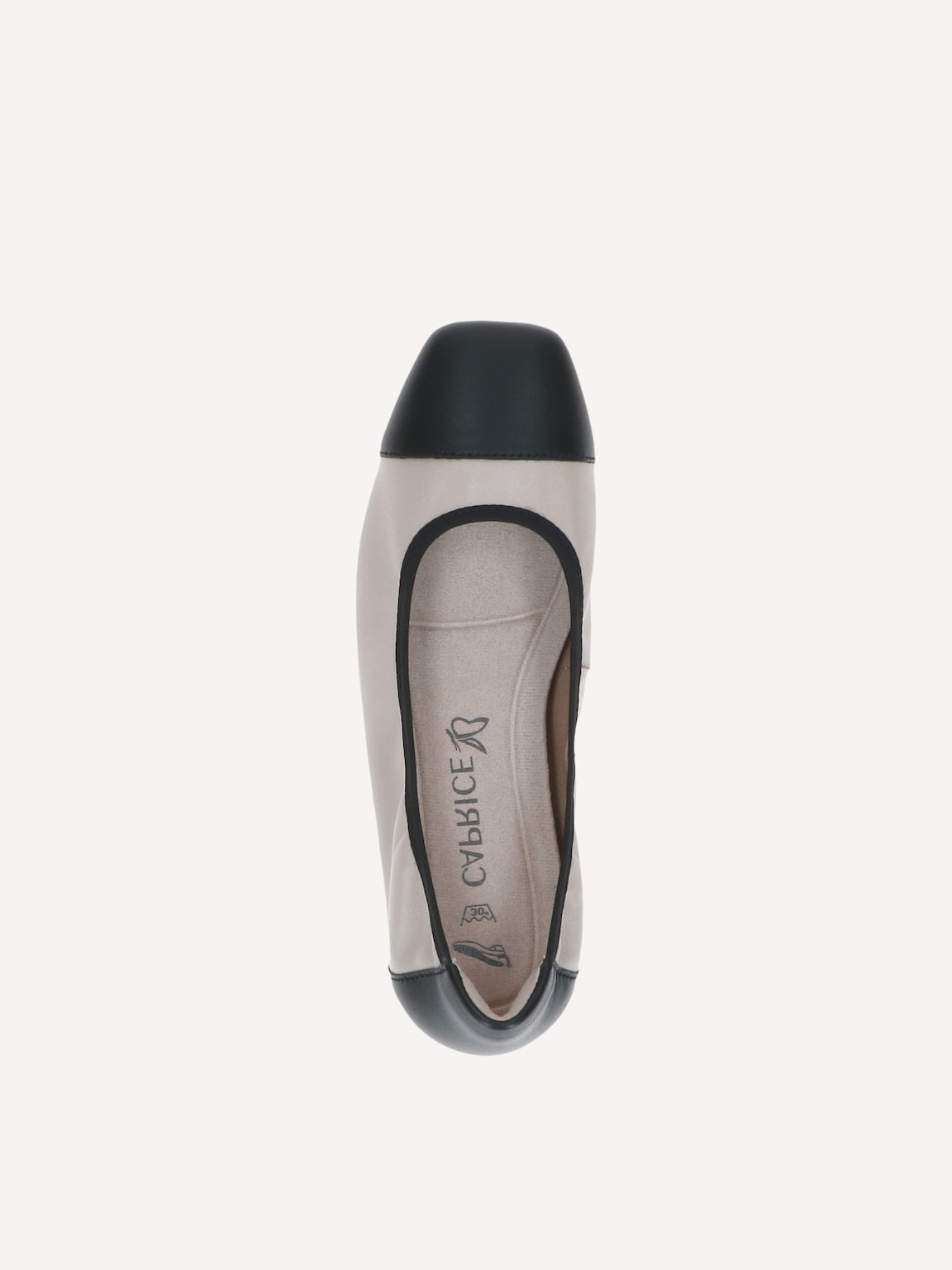 Caprice, Leather Ballerina - beige CREAM/BLACK, image 5 of 5