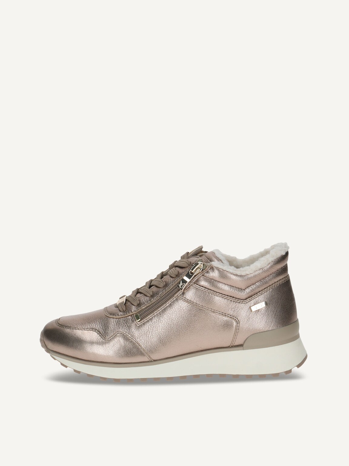 Caprice, Leather Sneaker - brown warm lining TAUPE METALLIC, image 3 of 10