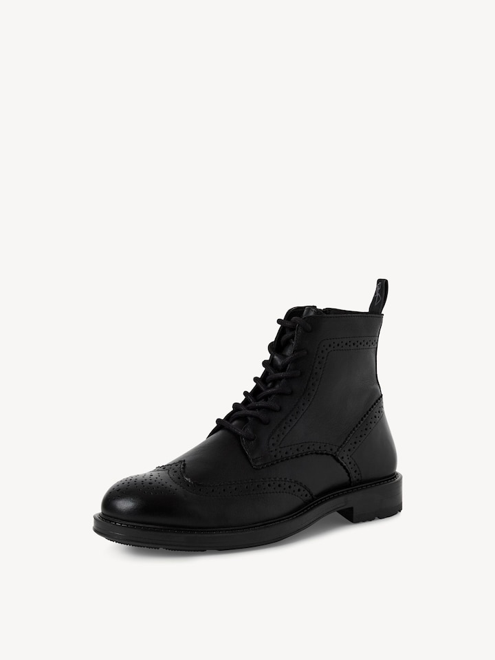 Marco Tozzi, Leren Enkellaarsje - zwart BLACK NAPPA
