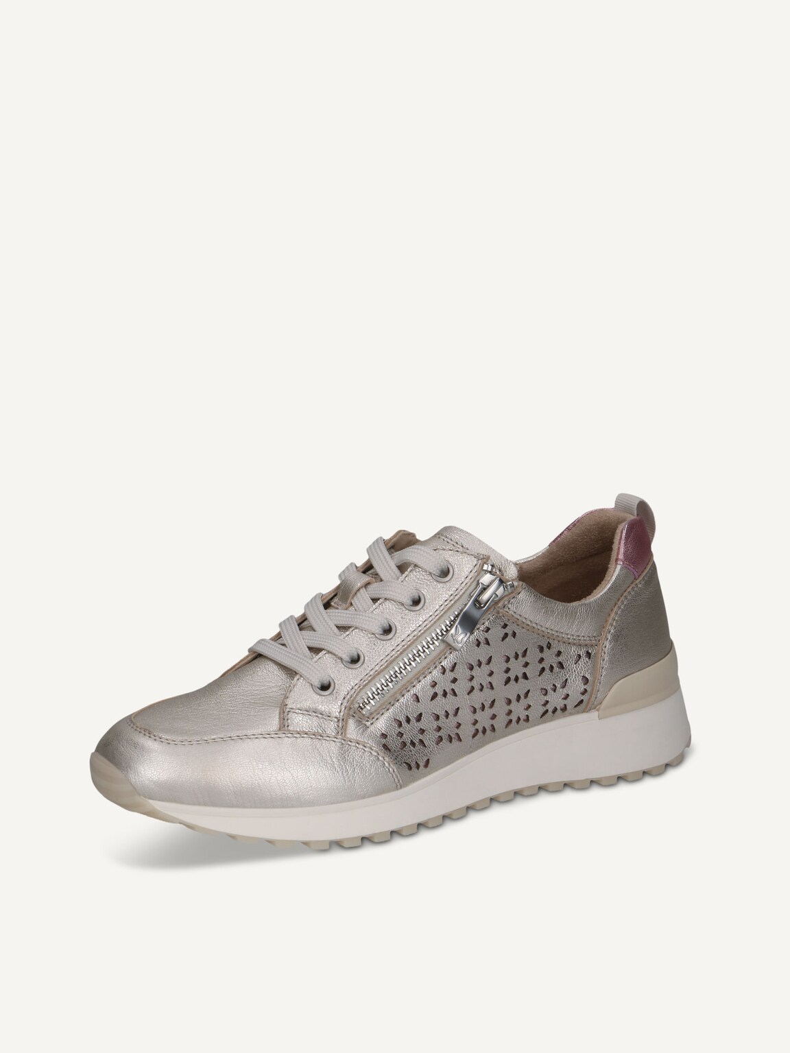 Caprice, Leather Sneaker - metallic PLATIN.MET.CO, image 1 of 5