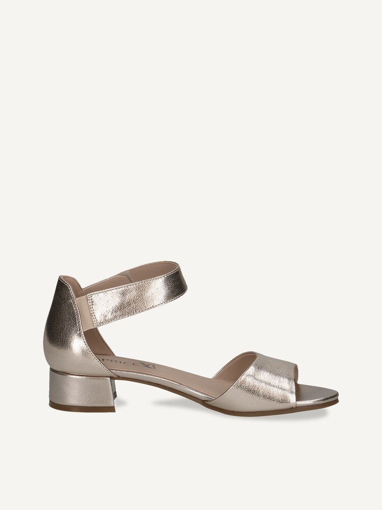 Caprice, Leather Heeled sandal - metallic PLATIN METAL., image 4 of 6