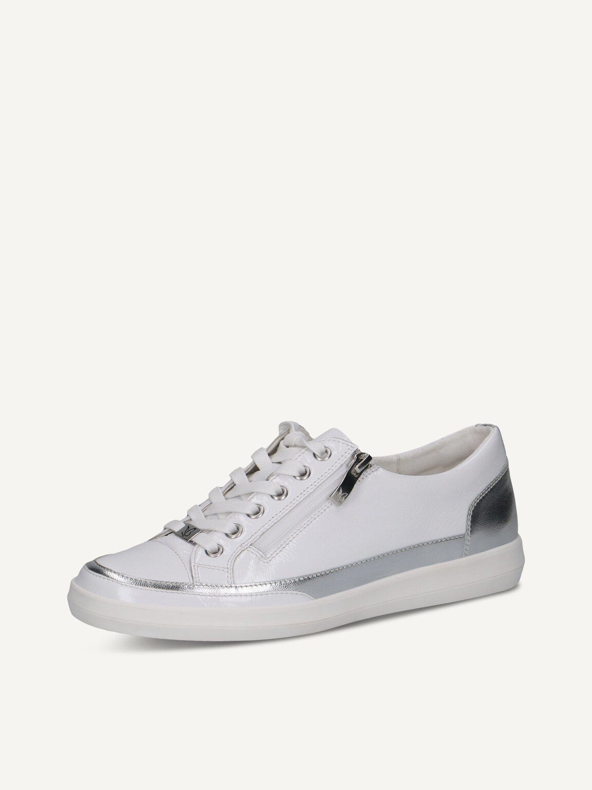 Caprice, Leather Sneaker - white WHITE/SILVER, image 1 of 5