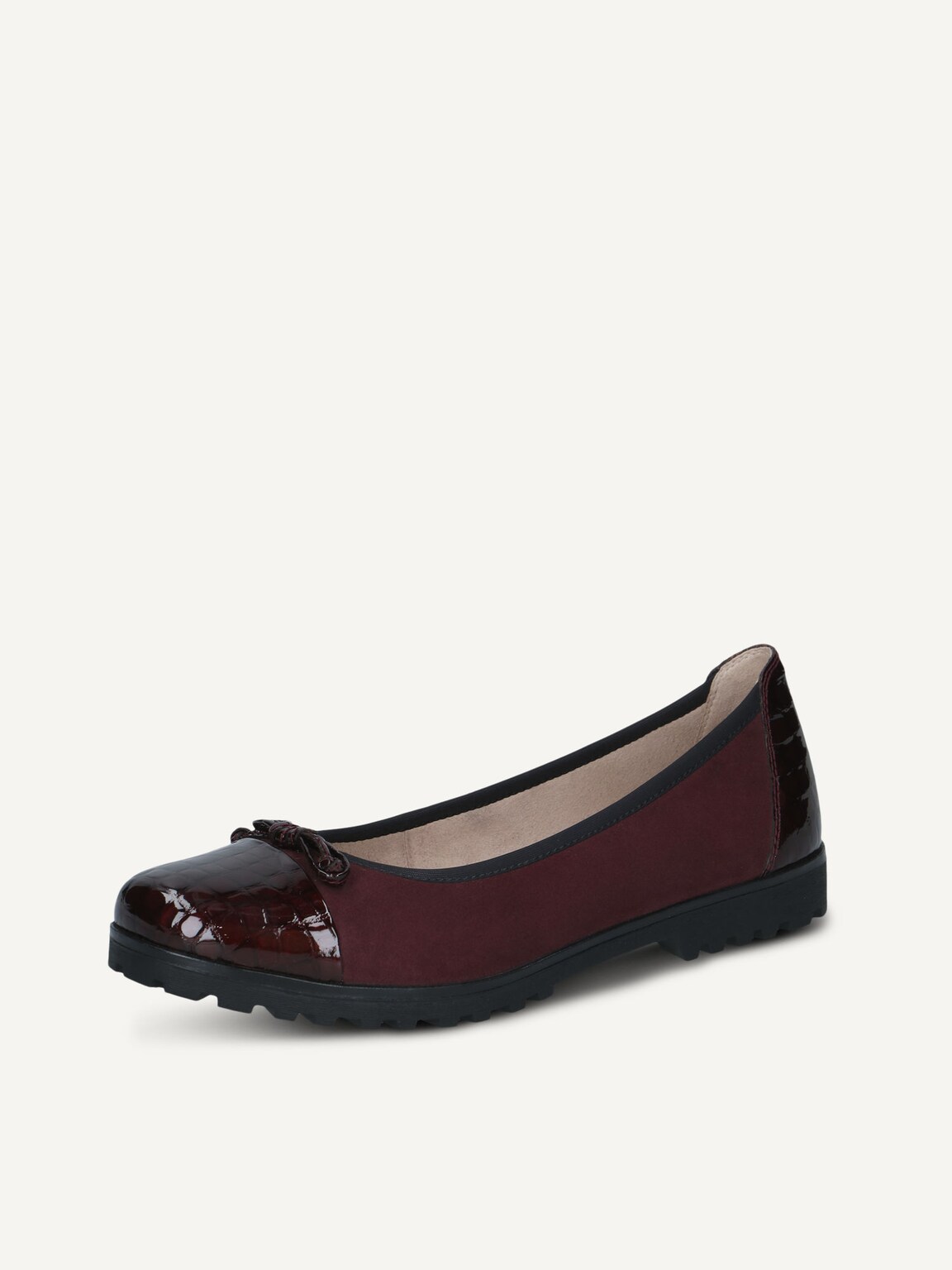 Caprice, Leather Ballerina - red BORD.CROCO COM, image 1 of 5